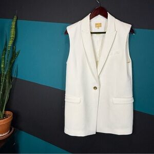Miss Sixty White Sleeveless Blazer Vest size Large